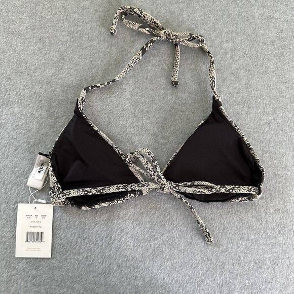 Andie Swimwear The String Bikini Top Women Sz Medium Snake Print Removable Pads - Picture 5 of 11